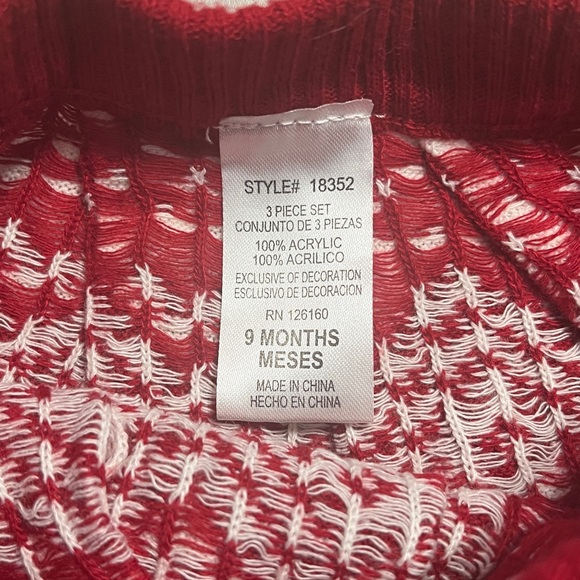 Little Lass Red and White Kids Matching Set - Picture 4 of 6